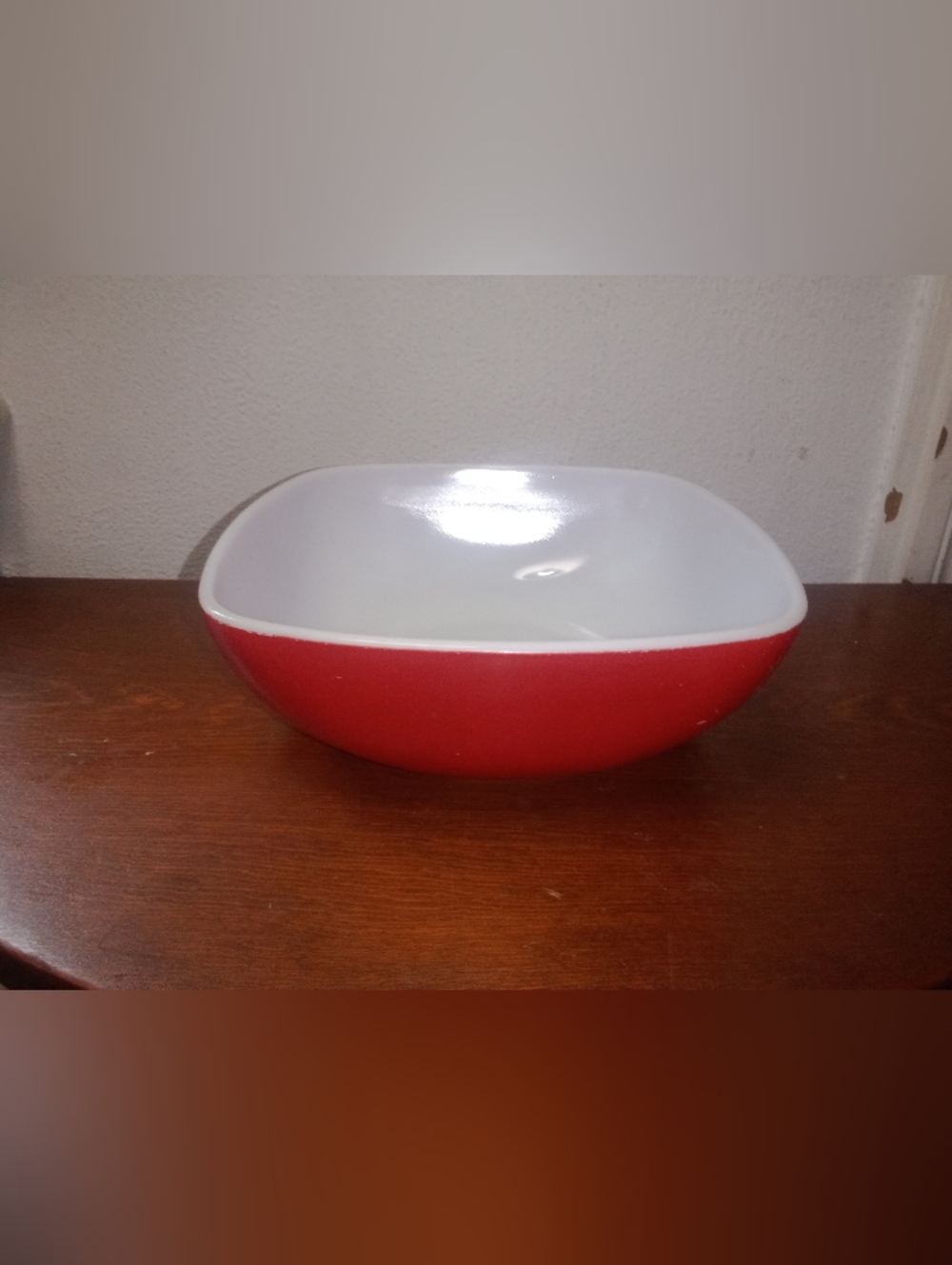 Vintage Replacement Pyrex 515B-015 Square Red Bowl